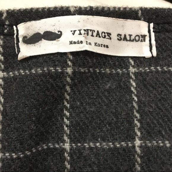 Wool plaid babydoll long sleeve dress - Picture 3 of 3